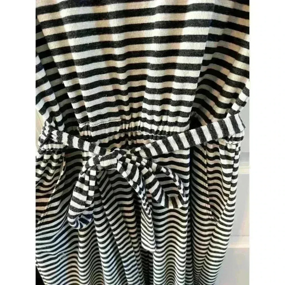Old Navy Womens Knit Jumpsuit Size L Gray/cream Striped oversized open back belt - Picture 5 of 10